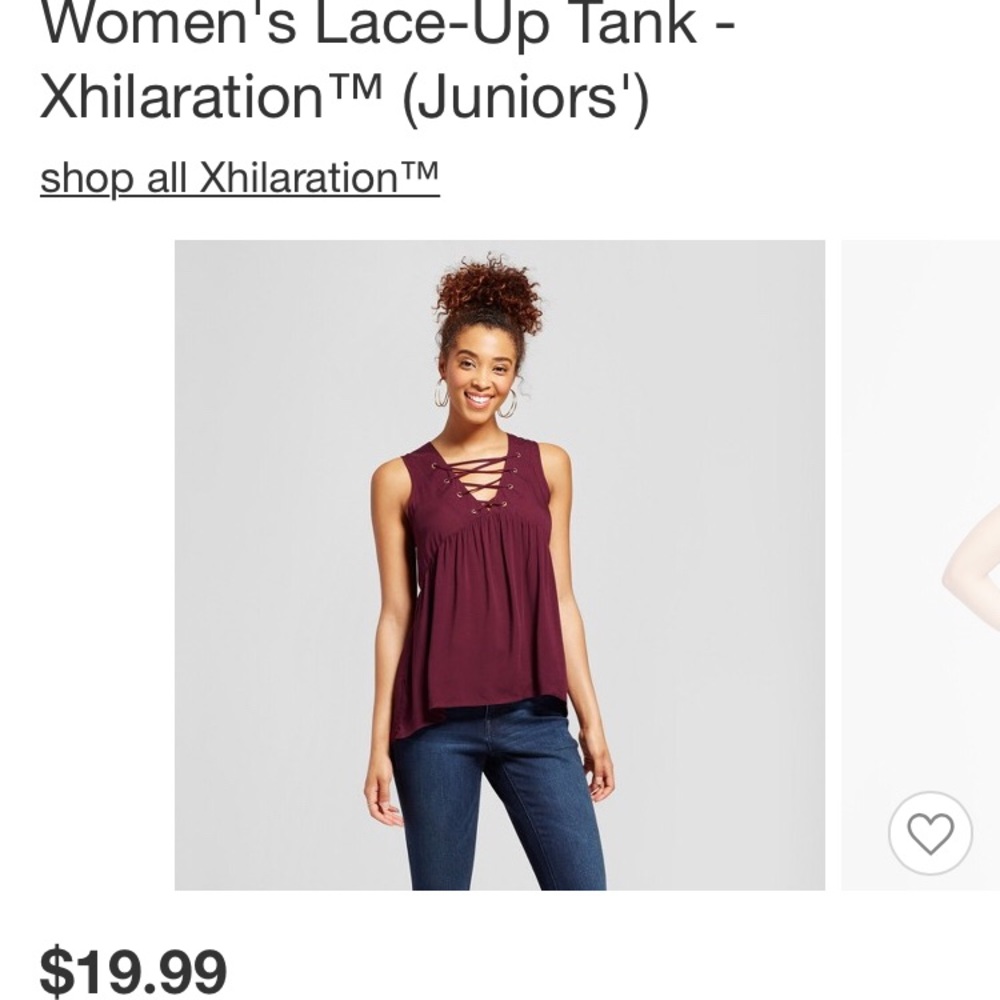 Xhilaration lace up sleeveless top